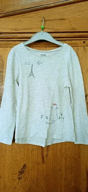 Light grey t-shirt size 5 years Kiabi brand long sleeves – photo 2